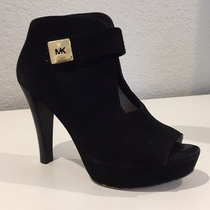 Black Sued Booties Michael Kors